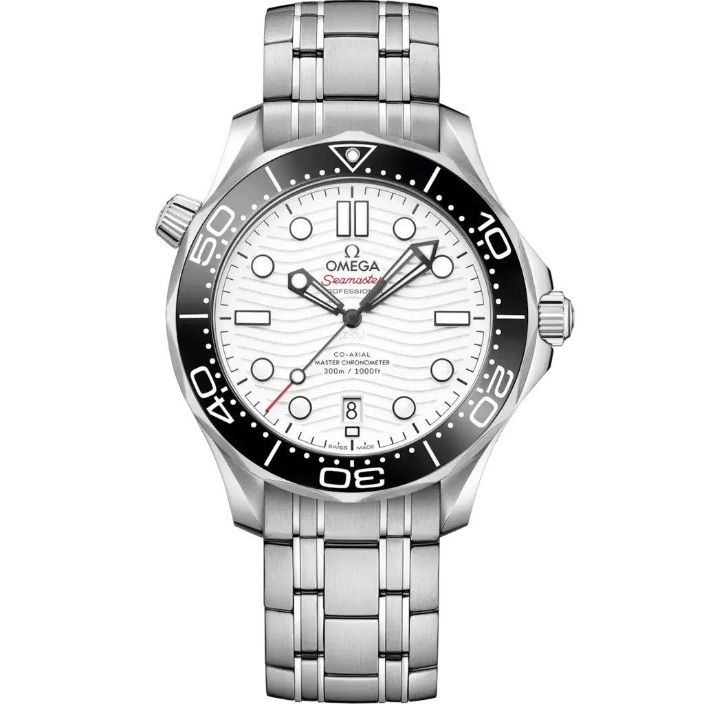 Omega Seamaster Diver 300M "Polar" White Dial — Full Set + 4 Straps