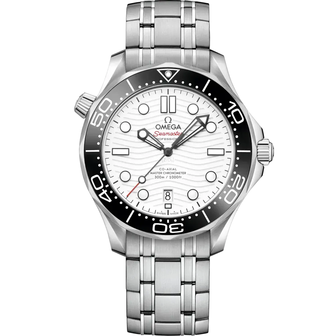 Omega Seamaster Diver 300M "Polar" White Dial — Full Set + 4 Straps