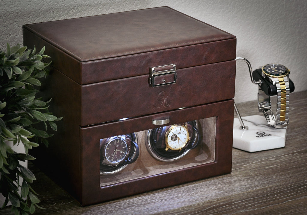 Luxury Watch Winder Box - Coffee Brown