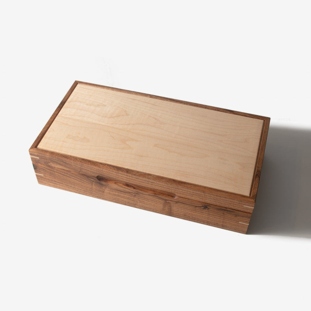Watch Box - Desert Mesquite and Curly Maple - 8 Watch Compartments