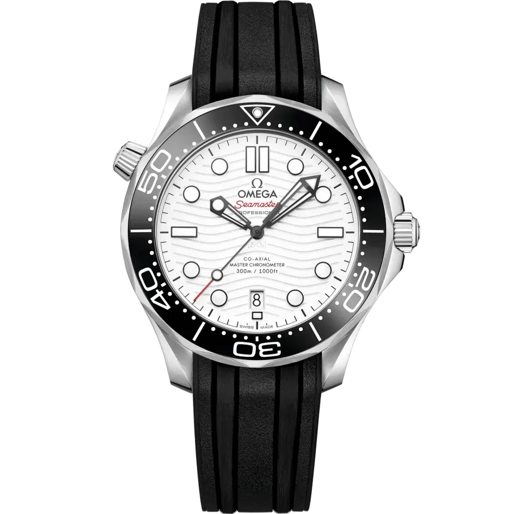 Omega Seamaster Diver 300M "Polar" White Dial — Full Set + 4 Straps
